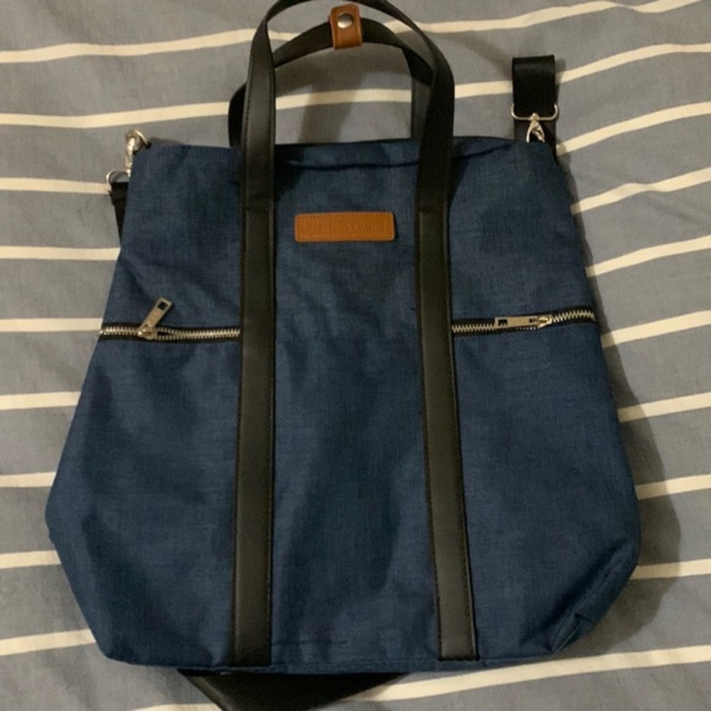 Prestige Blue Shoulder Tote Purse Bag 15” x 15”